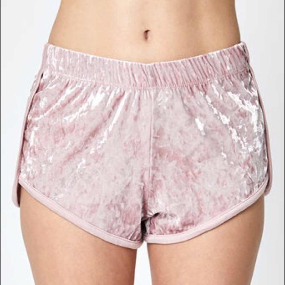 pacsun pink velvet shorts